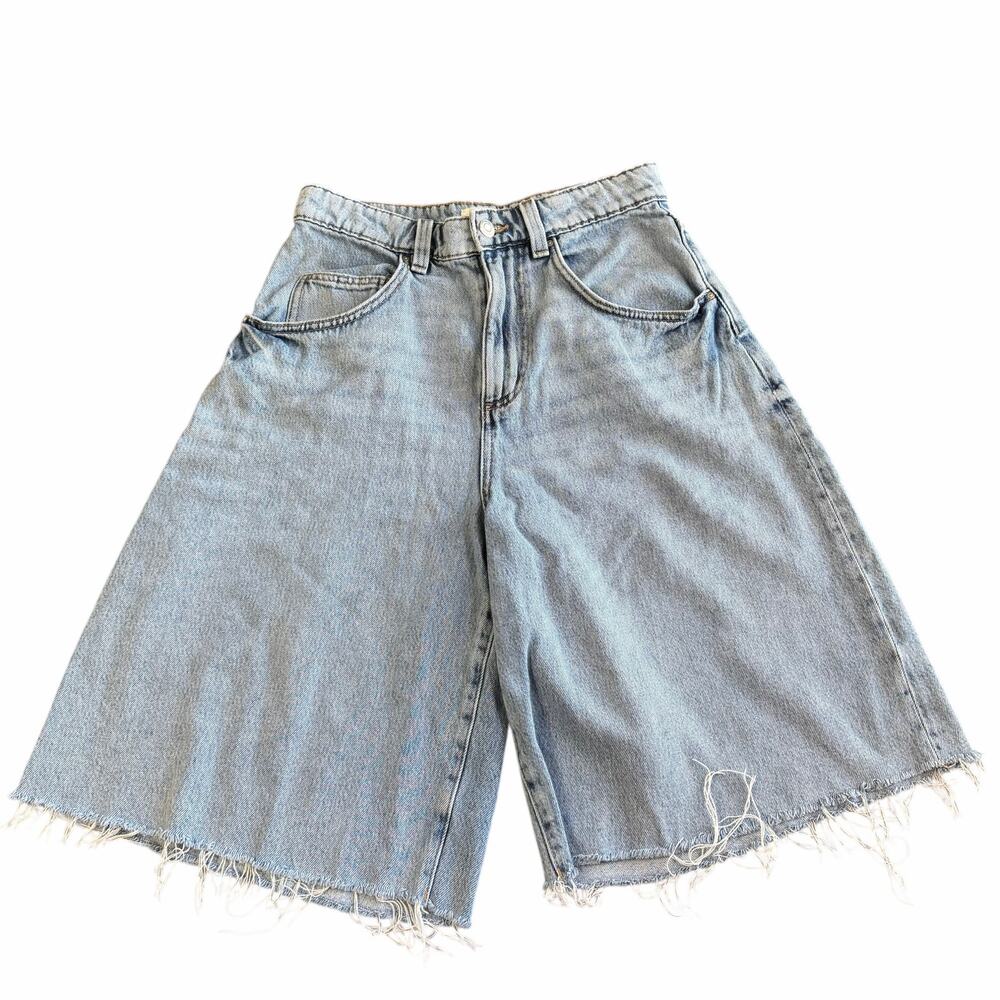 Cotton On Lyocell Wide Jort Denim Jean Shorts Size 28
